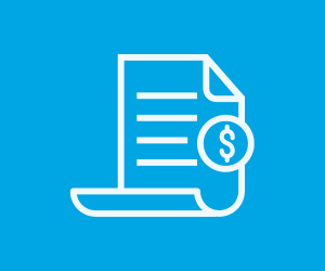 White paper bill outline on a blue background