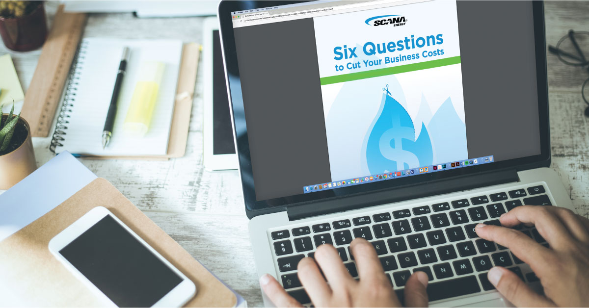 Laptop user searching SCANA energy tips for business