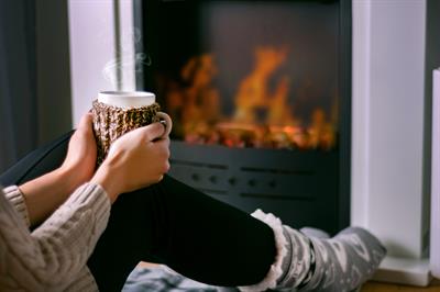 Coffee by Natural Gas Fireplace